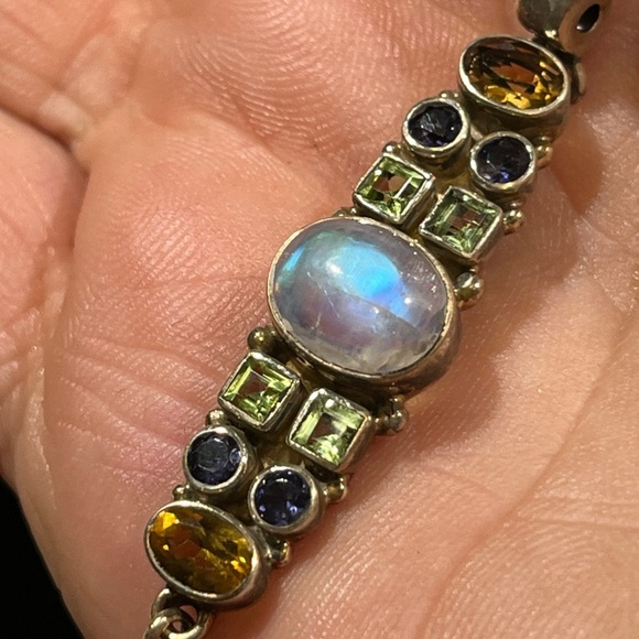 Sterling Silver NB Nicky Butler 925 Limited Edition Multi-Color Stone Bracelet - Picture 13 of 15